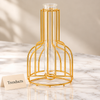 Golden Flower Vase - Metal Wire Holder with Glass Tube