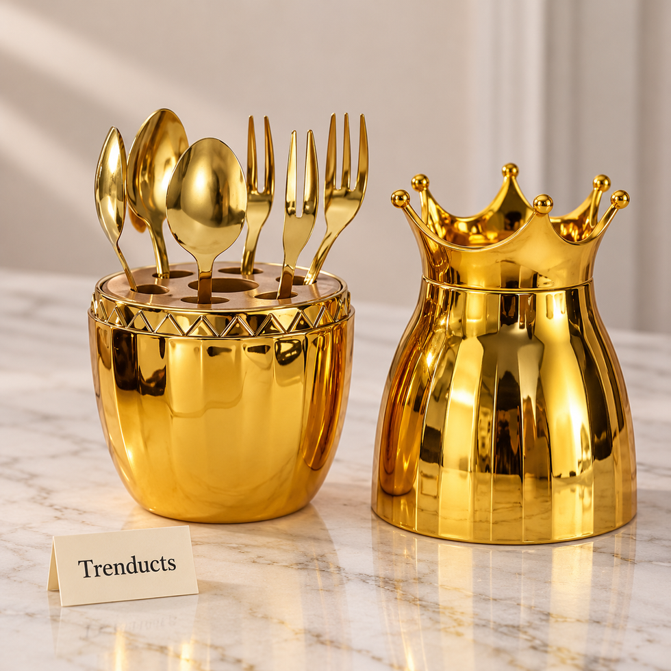 Mini Cutlery Set - 6 Piece with Crown Bottle Holder
