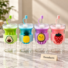 Glass Mug with Infuser - Fruit Badge Lid & Straw (Random)