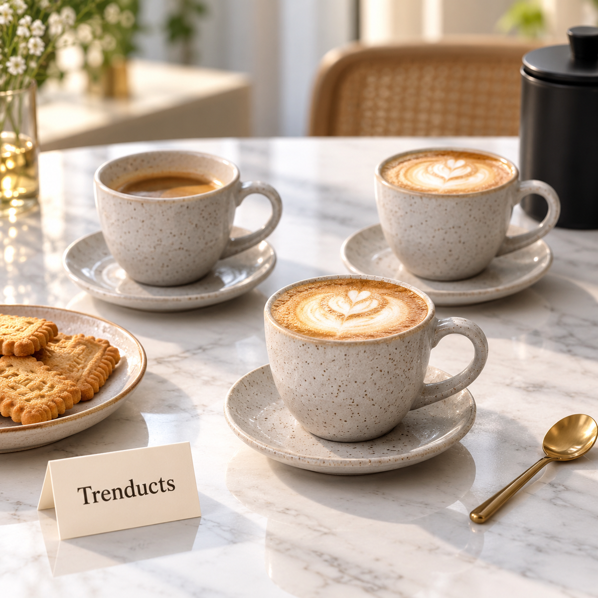 Danny Home Ceramic Cup and Saucer Set 6 Pcs - 120ml