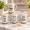 Tall Coffee Quote Mug 450 ml - Black Lettering (Random)