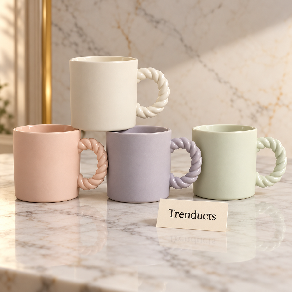 Twisted Rope Handle Mug 350 ml - Pastel (Random Colour)