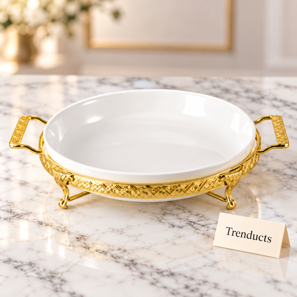 Brilliant 11 inch Round Plate with Gold Stand