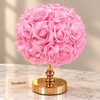 Luxury Rose Bouquet Table Lamp - Pink Roses, Gold Base