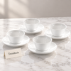 Symphony Dessert Bowl Set - White Bowls with Saucers
