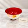 Brilliant Round Bowl - Pink Floral with Red Interior