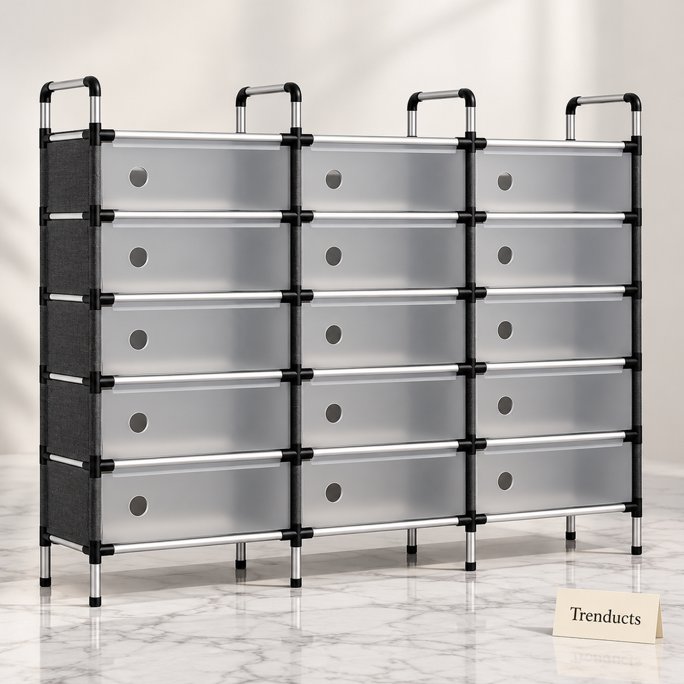 Premium Dust proof Shoe Rack - 3 Column Clear Door Cabinet
