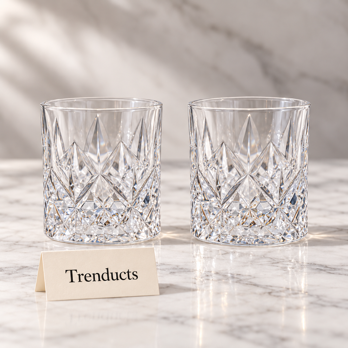 Danny Home Crystal Cut Glass Set - 2 Pcs 200ml