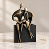 Two-Figure Abstract Sculpture - Bronze-Tone Couple