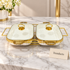 Brilliant Twin Rectangular Casserole Set with Gold Stand
