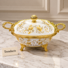 Brilliant Candy Pot with Lid - White Gold Floral