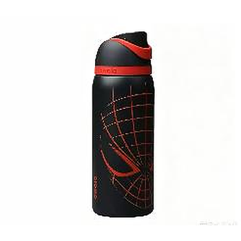 Spider-Man black Owala water bottle on white marble - Trenducts