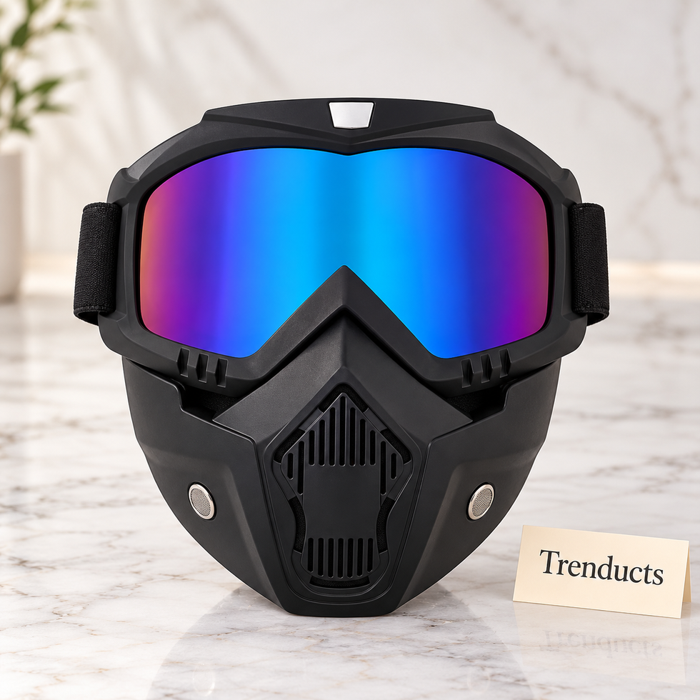 Goggle Helmet Mask - Motorcycle Riding Face Mask & Goggles