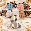 Bear Ear Cosmetic Pocket Mirror - Round with Scarf Keychain (each)