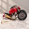 Metal Bike Clock - Red Motorbike Table Clock, 12 inch