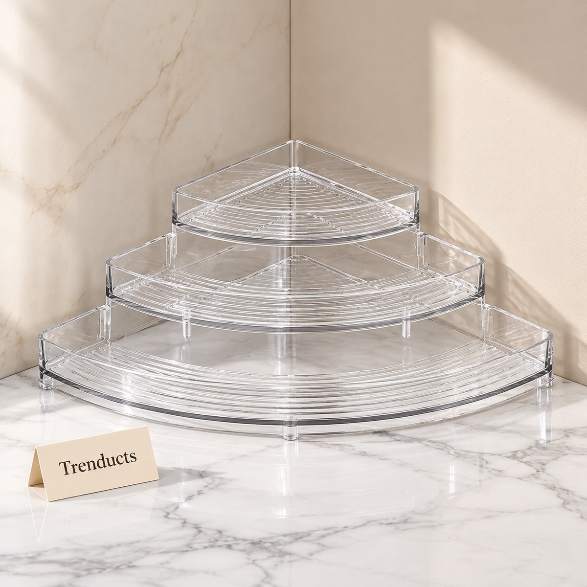 Acrylic Corner Perfume Organizer - 3 Tier Clear Riser
