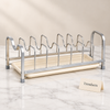 Premium Open Plate Holder Rack - Silver with Drain Base