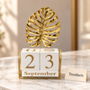 Gold Desk Calendar Stand - Monstera Leaf Topper