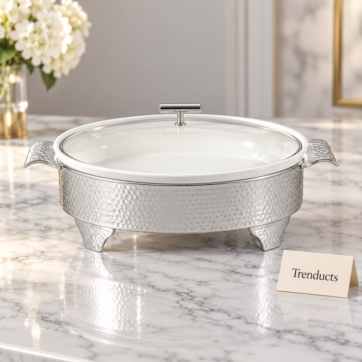 Brilliant Oval Casserole with Candle Warmer
