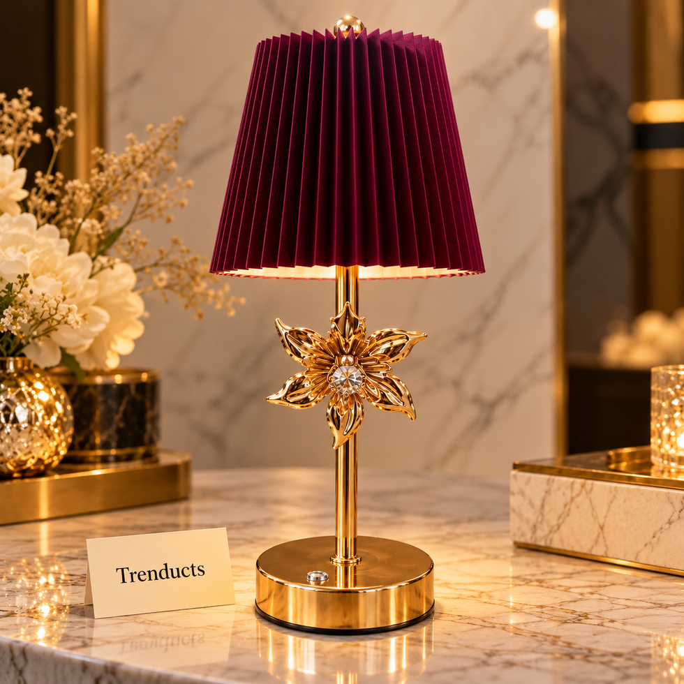 Decorative Gold Flower LED Touch Table Lamp