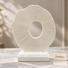 White Ring Tabletop Sculpture - Textured Abstract Decor