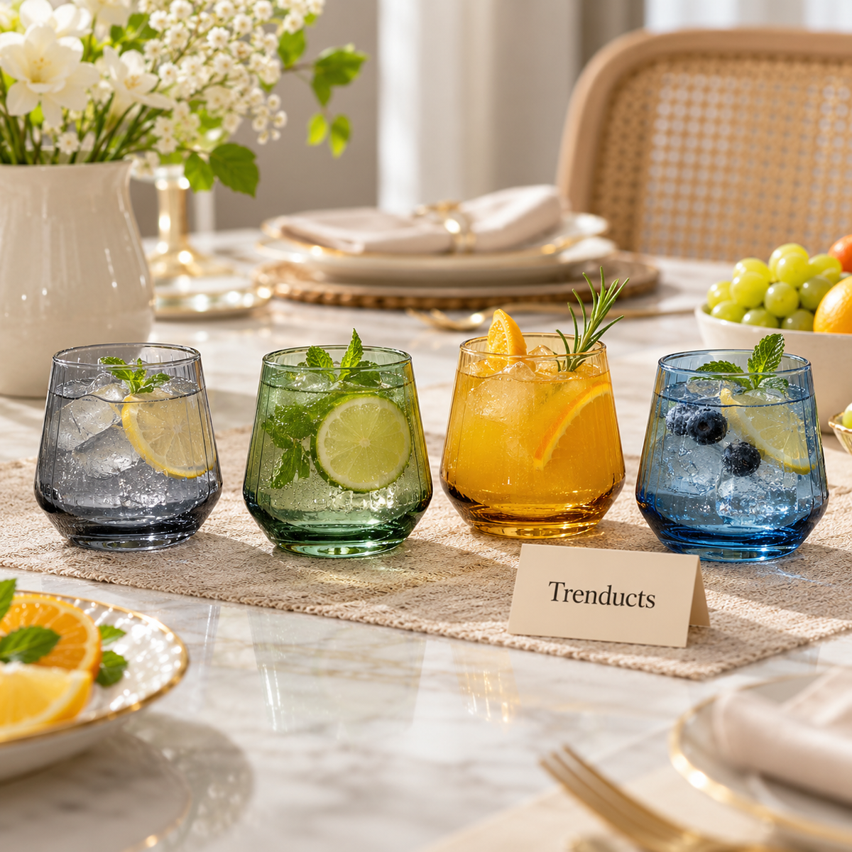 Danny Home Coloured Water Glass Set of 4 - 360ml