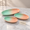 Danny Home Oval Ceramic Dish Set 3 Pcs - Mint & Peach