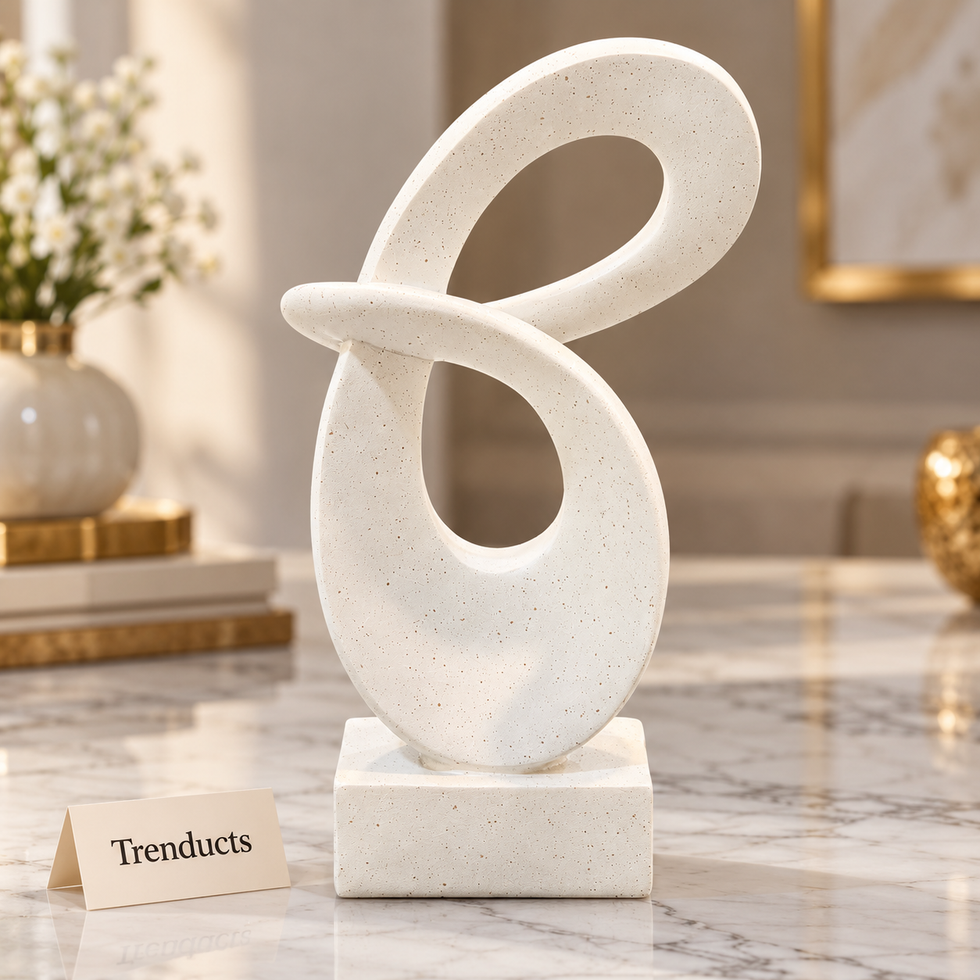 Modern White Loop Table Sculpture for Home Decor