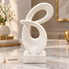Modern White Loop Table Sculpture for Home Decor