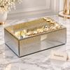 Mirrored Storage Box - Silver Finish with Gold Leaf Lid