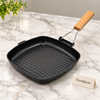 Non Stick Grill Pan 24cm - Square with Wooden Handle