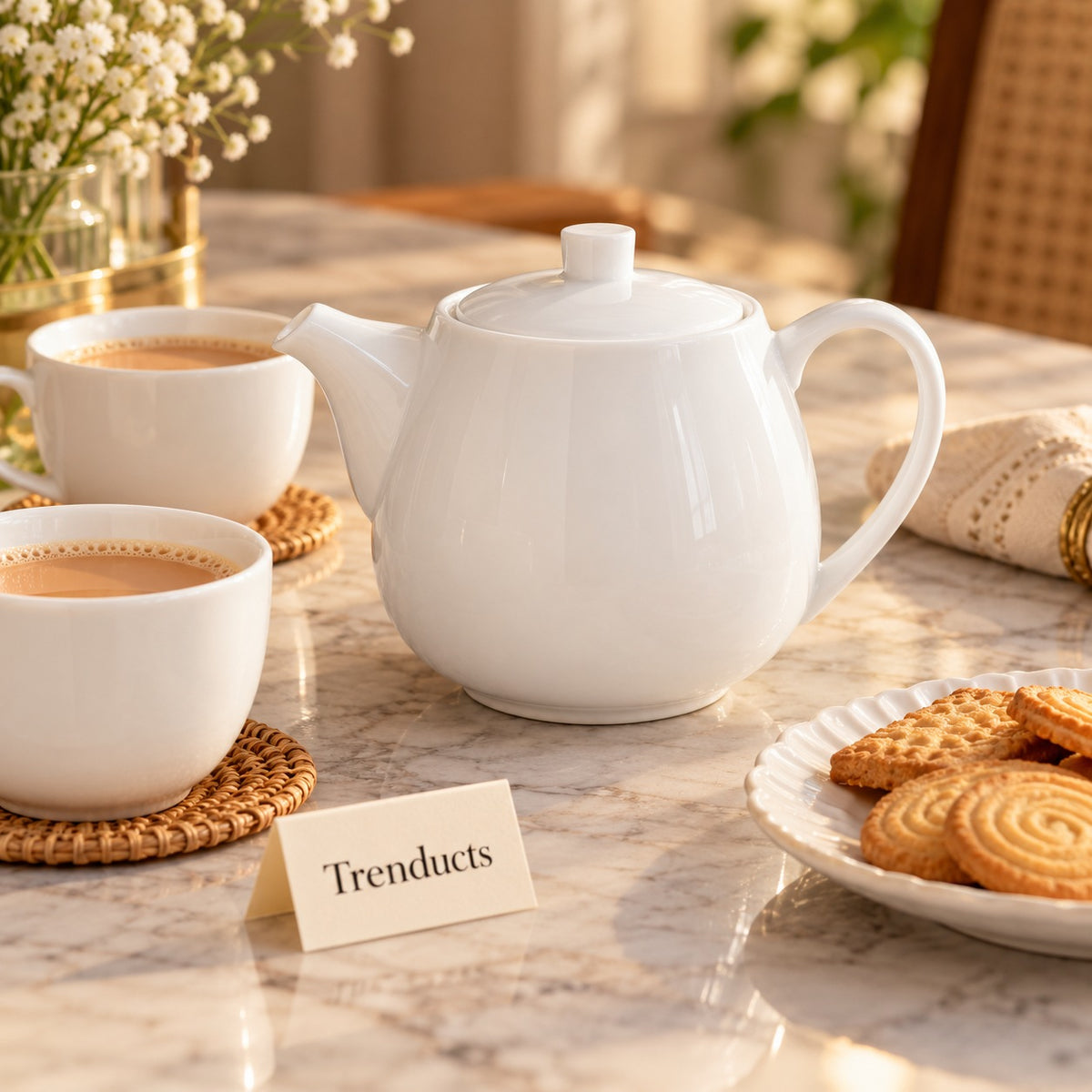 Danny Home Porcelain Teapot 700ml - White