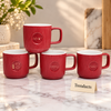 Red Ribbed Ceramic Mug 340 ml - Glossy Finish (Random)