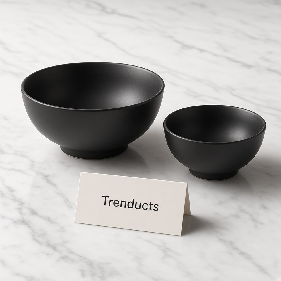 Danny Home Ceramic Bowl - Matte Black Round Bowl