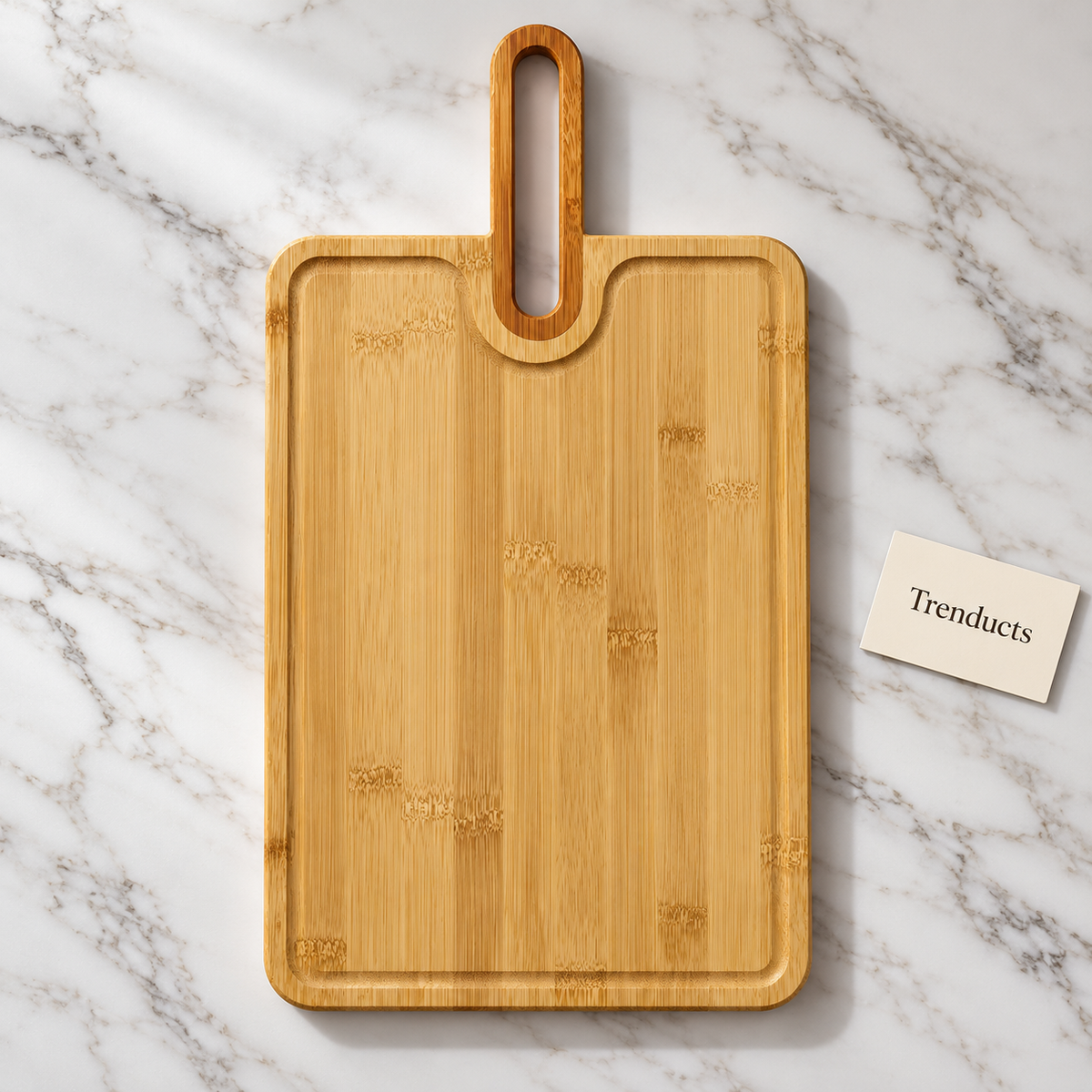 Bamboo Platter 40x24 - Rectangular Board with Slot Handle