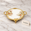 Brilliant Round Flat Tray - Royal Bloom Floral with Handles