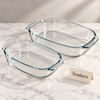Danny Home Oval Glass Baking Pan Set - 2 Pcs 1.6L & 3L