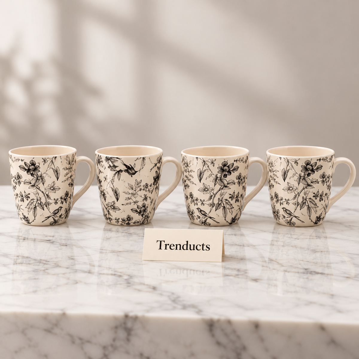 Botanical Sketch Mug 440 ml - Wide Cream Mug (Random)