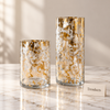 Gold Foil Cylinder Glass Vase