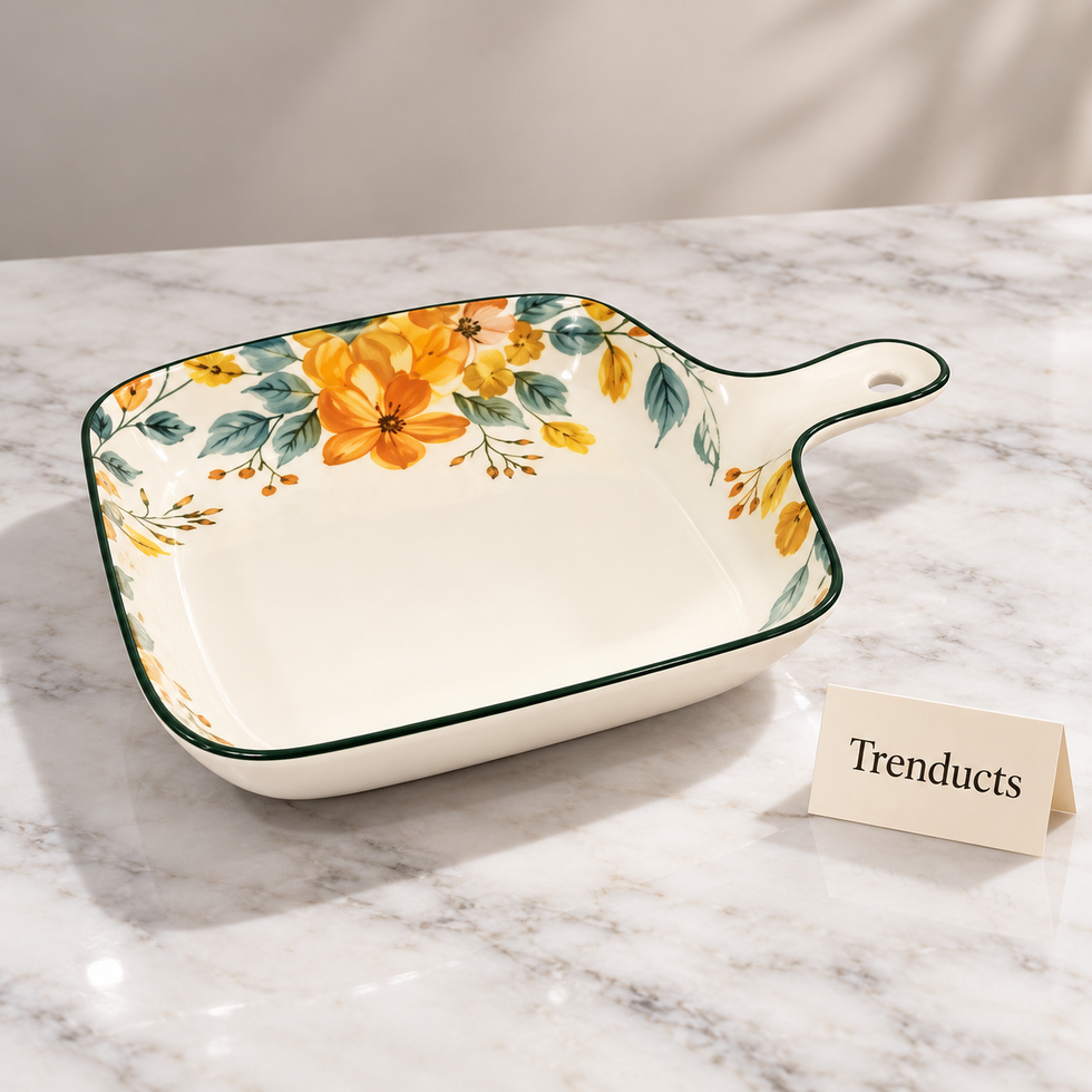 Brilliant Square Platter with Handle - Primrose 9 Inch