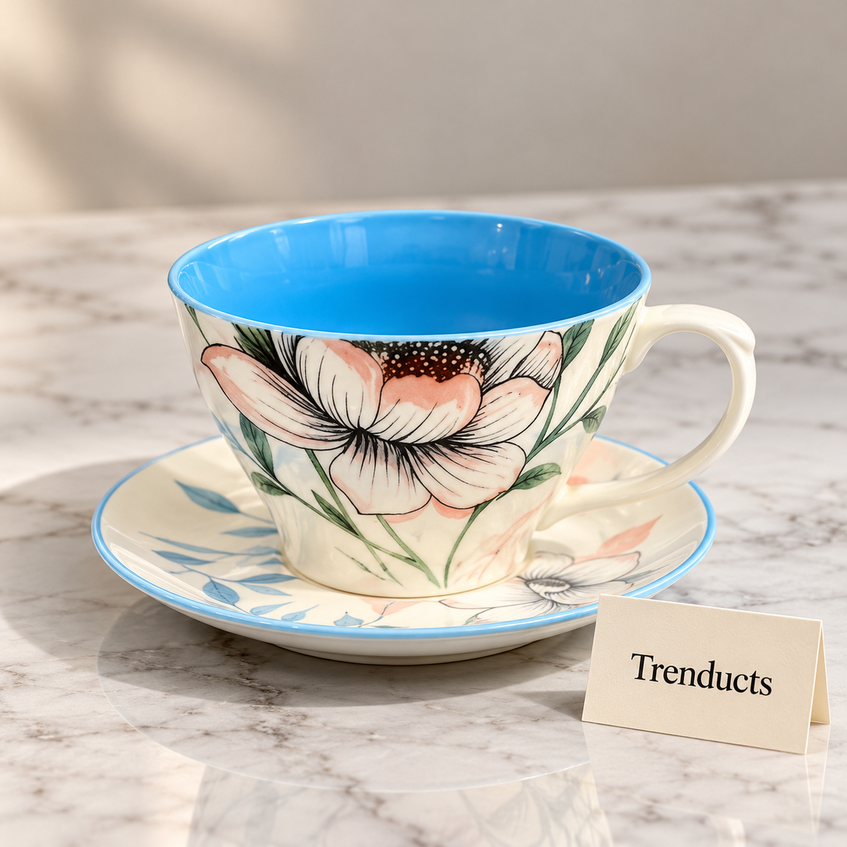 Brilliant Tea Cup and Saucer - Pink Magnolia 300 ml