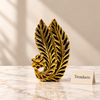 Gold Leaf Ceramic Vase - Black and Gold Feather Design Decor