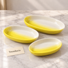 Danny Home Oval Ceramic Dish Set 3 Pcs - Yellow & White