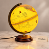 25 cm Illuminated World Globe – Gold Map & Wooden Stand