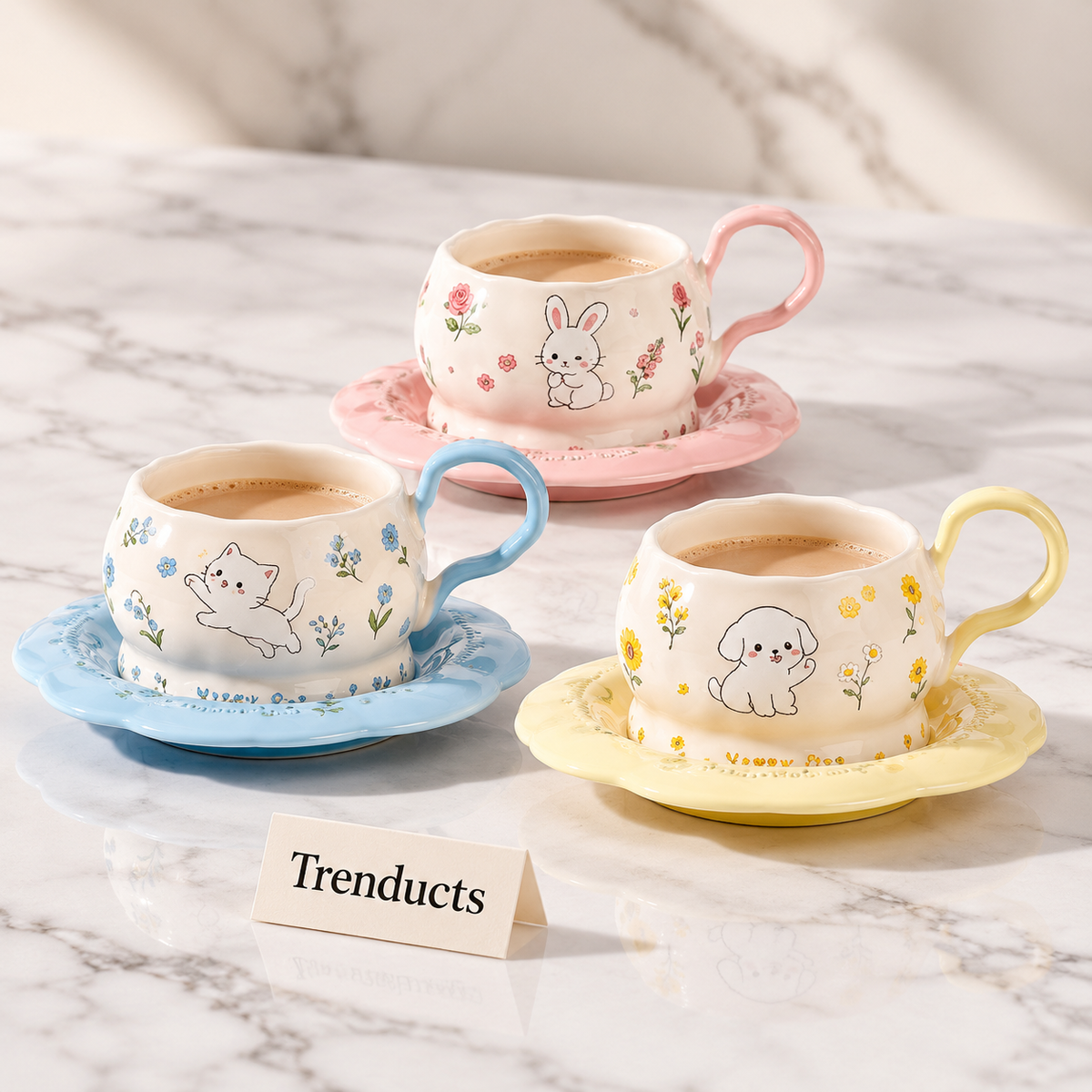 Ceramic Characters Cup and Saucer Set (Random)