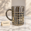 Glass Juice Mug - Smoky Grey Checkered Beer Style Mug