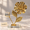 Globe Showpiece - Gold Flower with Crystal Bubble Ball