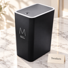 Rectangular Plastic Push Bin 15L with Push Button Lid - Black