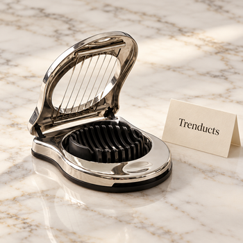Metal Egg Cutter luxury styled photo with Trenducts card - view 1