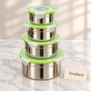 Food Crisper Set - 4 Stainless Steel Clip-Lock Boxes